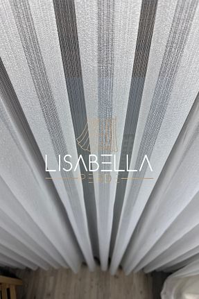 پرده توری سفید ریل دار LisabellaHome - کد 889407430