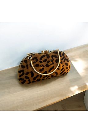 کیف مجلسی قهوه ای زنانه hasır bohem - کد 889417537