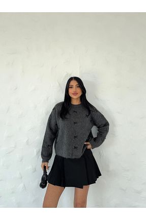 پلیور طوسی زنانه ساده Ekim Store - کد 889436723