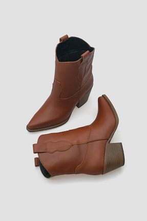 بوت / نیم بوت قهوه ای زنانه چرم خالص SAYL - کد 889468523