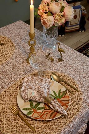 رومیزی قهوه ای پنبه ای vintagetasarım - کد 890958442