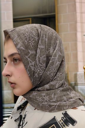 شال طوسی زنانه پنبه ای onliecraft - کد 889539145