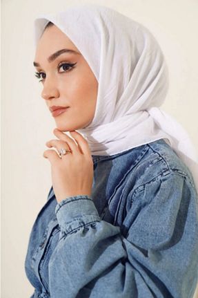 روسری سفید پنبه ای Melodi Scarf - کد 889565262