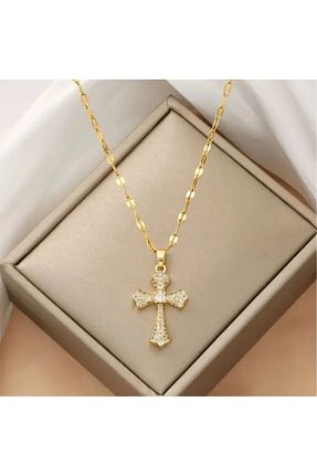 گردنبند استیل ( فولاد ) طلائی زنانه استیل (فولاد) Shehlaa - کد 889559729
