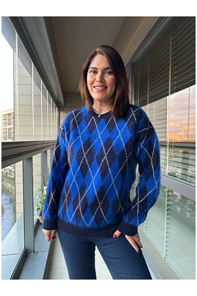 پلیور سرمه ای زنانه Baklava Elif Özbey Butik - کد 889566014