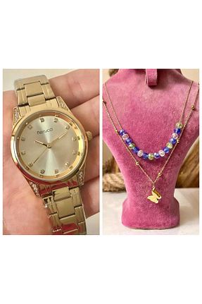 ساعت مچی طلائی زنانه 31-35 میلی متر Ferrucci - کد 889566118