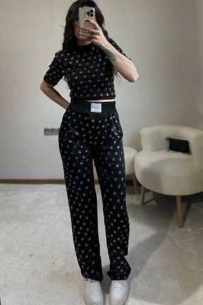 ست بالاتنه و پائین تنه مشکی زنانه پنبه ای MoyStore - کد 889571505