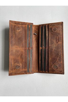 کیف پول قهوه ای زنانه ابعاد بزرگ SANAT LEATHER - کد 640326570