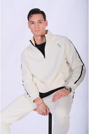 سوئیشرت سفید مردانه ساده Brand Up - کد 869290415