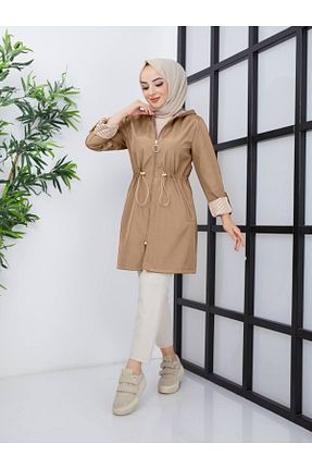 ترنچکت حجاب قهوه ای زنانه پلی استر RACE FASHİON - کد 851665717