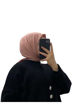 روسری فیروزه ای کرپ ساتن ابریشم Aker - کد 889640586