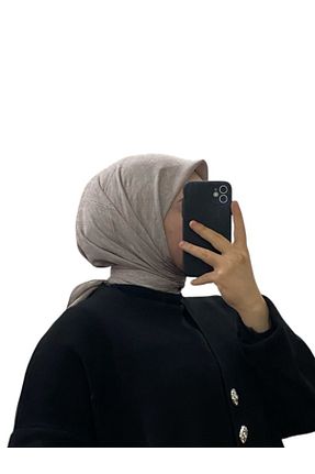 روسری سفید کرپ ساتن ابریشم Aker - کد 889640635