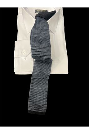 کراوات طوسی مردانه پشم ÇİZGİ - کد 889664398