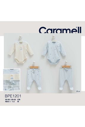 ست نوزادی آبی بچه گانه پنبه ای Caramell - کد 889683555