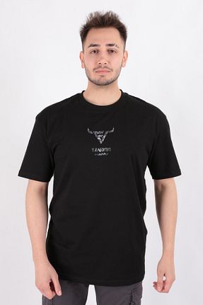 تیشرت مشکی مردانه یقه دوچرخه Cazador - کد 829528047