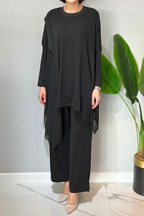ست بالاتنه و پائین تنه حجاب مشکی زنانه رگولار Nuss - کد 889704382