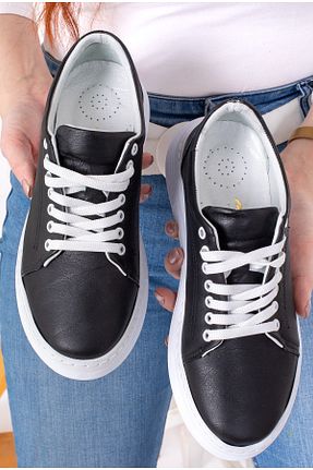 کفش پیاده روی مشکی زنانه چرم اصل mikay shoes - کد 890471887