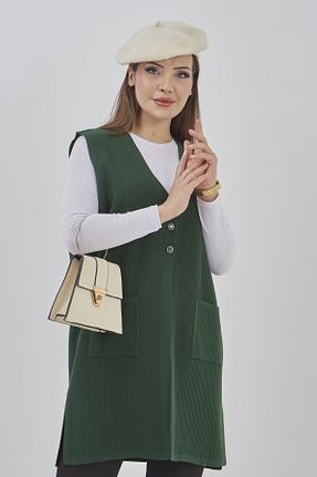 جلیقه سبز زنانه رگولار Elçelya Moda - کد 889714913