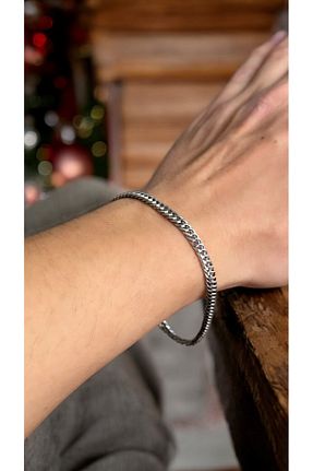 دستبند استیل (فولاد) سرمه ای زنانه استیل ضد زنگ İNN JEWELLERY - کد 889711200