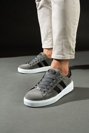 کفش اسنیکر طوسی مردانه بند دار L.A Polo - کد 835685472
