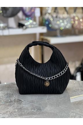 کیف دوشی مشکی زنانه چرم مصنوعی OUEEN ELİZABETH - کد 889832846