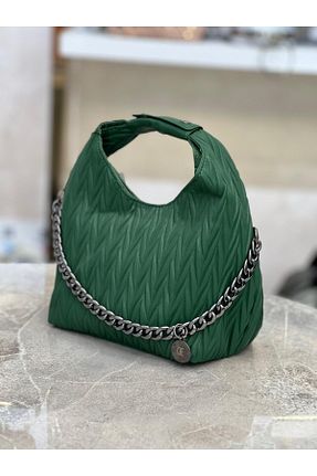 کیف دوشی سبز زنانه چرم مصنوعی OUEEN ELİZABETH - کد 889832840