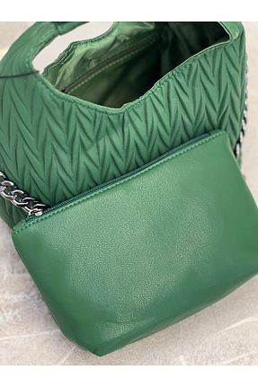 کیف دوشی سبز زنانه چرم مصنوعی OUEEN ELİZABETH - کد 889832840