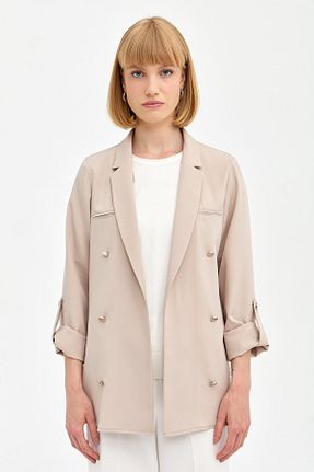 کت حجاب بژ زنانه رگولار Nihan - کد 851757817