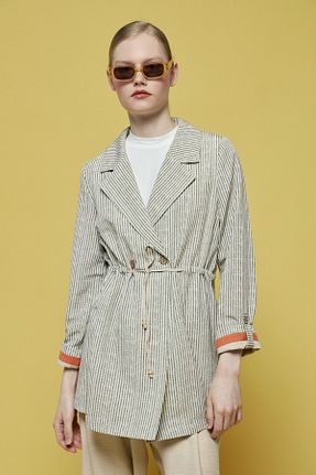کت حجاب خاکی زنانه رگولار Nihan - کد 823014025