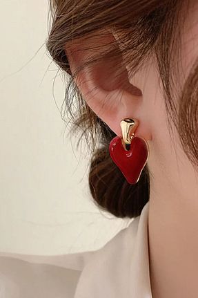 گوشواره جواهر قرمز فلزی Glaren - کد 648447990