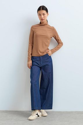 بلوز حجاب قهوه ای زنانه پنبه ای Nihan - کد 858241395