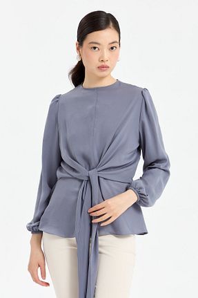 بلوز حجاب طوسی زنانه رگولار Nihan - کد 830667659