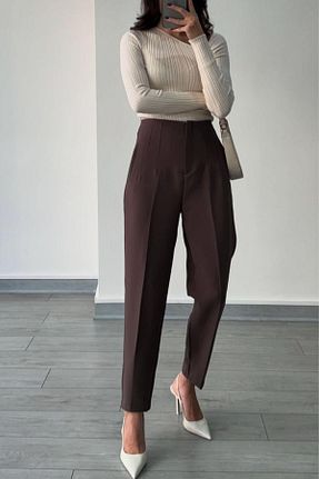 شلوار زرشکی زنانه پنبه پلی استر msendam - کد 883952535