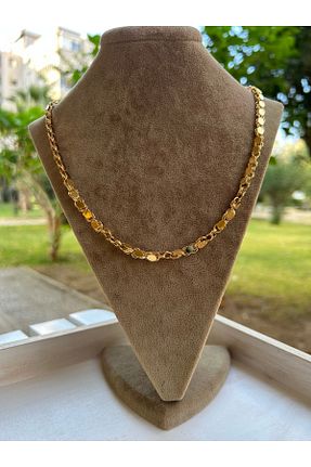 گردنبند استیل ( فولاد ) طلائی زنانه استیل ضد زنگ Moonjy - کد 845204428