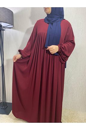 کلاه و ابایا زرشکی زنانه پنبه پلی استر Genel Markalar - کد 869393534