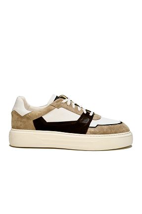 کفش اسنیکر بژ مردانه چرم اصل Trust Shoes - کد 889881093