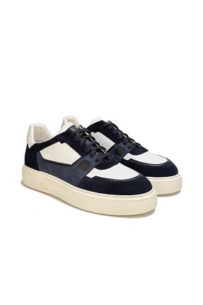 کفش اسنیکر سرمه ای مردانه چرم اصل Trust Shoes - کد 889899816