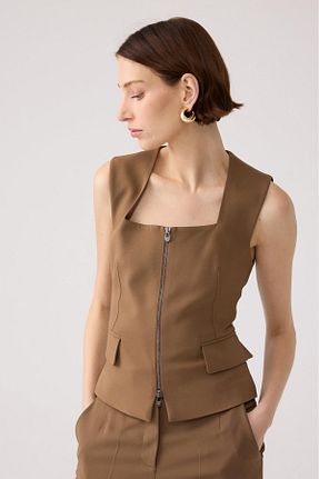 جلیقه قهوه ای زنانه رگولار Rue - کد 889921338