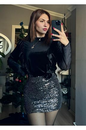 بادی حجاب مشکی بافتنی Qenz - کد 889932603