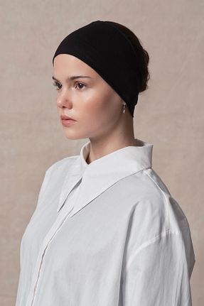 کلاه شنای حجاب مشکی زنانه Qef - کد 889932320