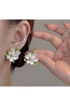 گوشواره جواهر سفید زیرکن Pelin Aksesuar - کد 889935334