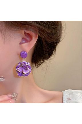 گوشواره جواهر بنفش Pelin Aksesuar - کد 889935215