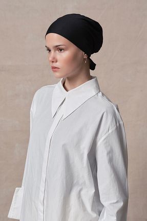 کلاه شنای حجاب مشکی زنانه Qef - کد 889932193
