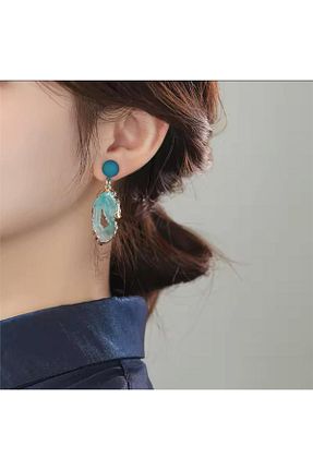 گوشواره جواهر آبی سنگ طبیعی Pelin Aksesuar - کد 889935126