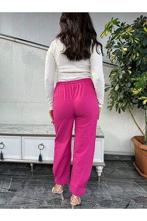 شلوار صورتی زنانه الاستان - ویسکون - پلی استر Kübra Tekstil - کد 889937963