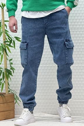 شلوار آبی مردانه لیکرا WAFRA - کد 889937004