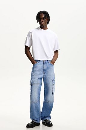 شلوار جین آبی مردانه رگولار Bershka - کد 889941448