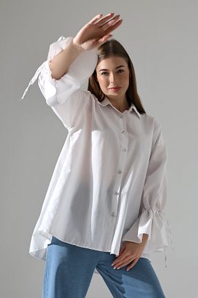 پیراهن سفید زنانه اورسایز ensade - کد 890687249