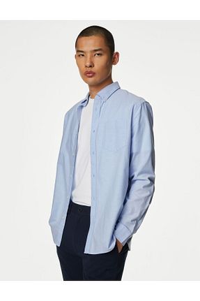 پیراهن آبی مردانه رگولار Marks & Spencer - کد 754355828