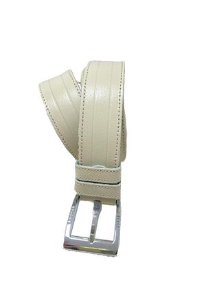 کمربند بژ مردانه چرم خالص DERİMİNE - کد 889976207